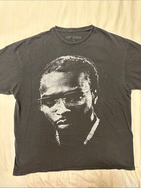 Official Pop Smoke Forever Portrait Graphic Black Crewneck Tee - Size XL